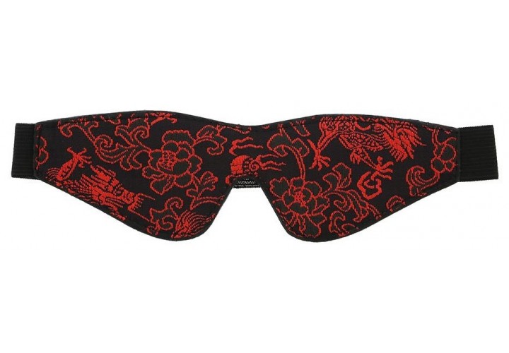 Φετιχιστική Μάσκα Ματιών Με Κέντημα - Dream Toys Blaze Deluxe Blindfold Black/Red