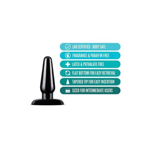 Μαύρη Πρωκτική Σφήνα - Blush Anal Adventures Basic Anal Plug Medium 12cm