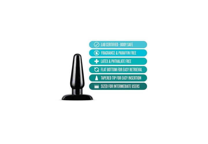 Μαύρη Πρωκτική Σφήνα - Blush Anal Adventures Basic Anal Plug Medium 12cm