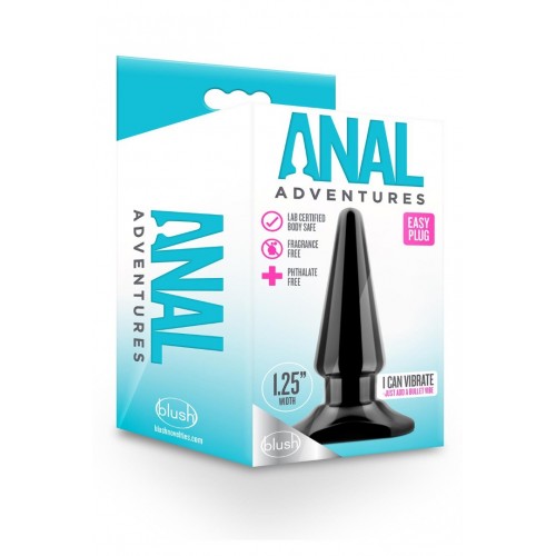 Μαύρη Μικρή Πρωκτική Σφήνα - Blush Anal Adventures Easy Plug Black 10cm