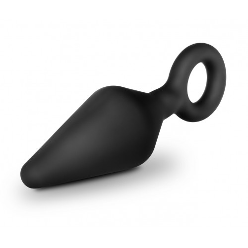 Μαύρη Σφήνα Σιλικόνης Με Δαχτυλίδι - Blush Anal Adventures Platinum Silicone Loop Plug Large Black 13.3cm