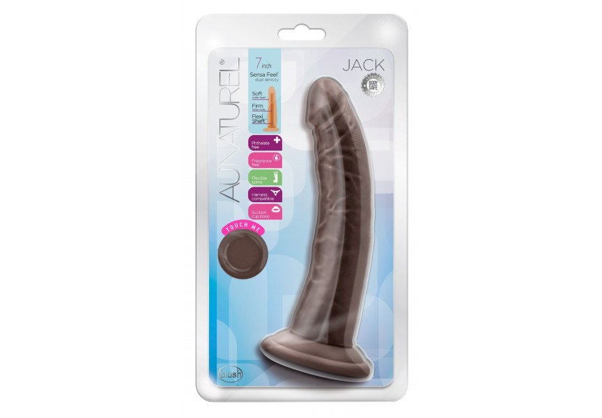 Ρεαλιστικό Ομοίωμα Πέους Με Βεντούζα - Blush Au Naturel Jack Dildo Chocolate 19cm