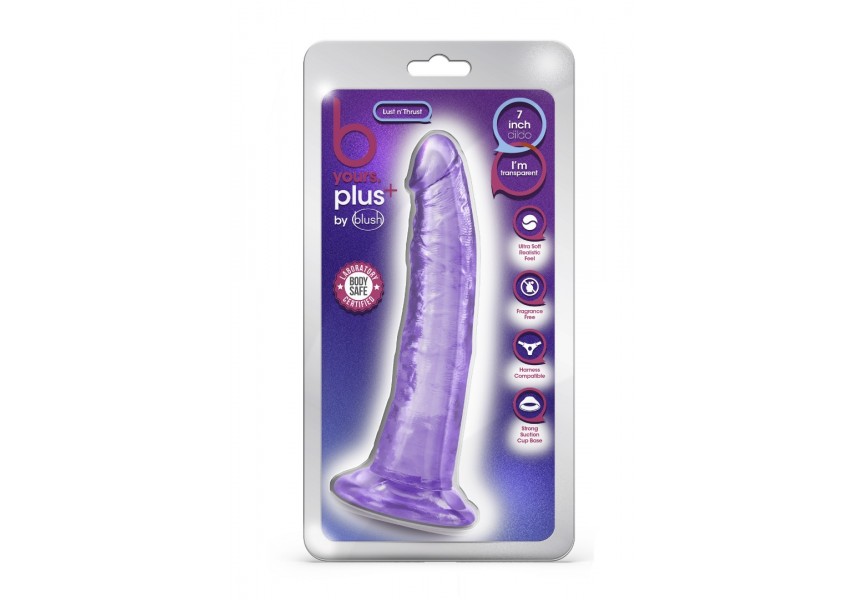 Μωβ Ομοίωμα Πέους Με Βεντούζα - Blush B Yours Plus Lust N Thrust Purple 19cm