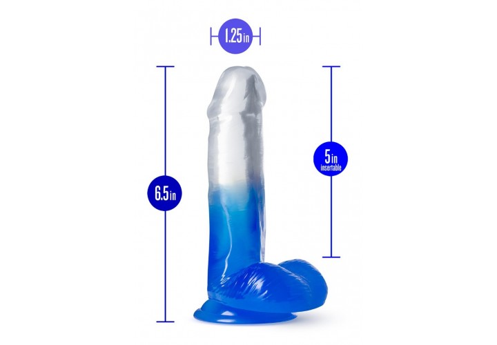 Μπλε Ρεαλιστικό Ομοίωμα Με Βεντούζα - Blush B Yours Stella Blue Dildo Blue 16.5cm