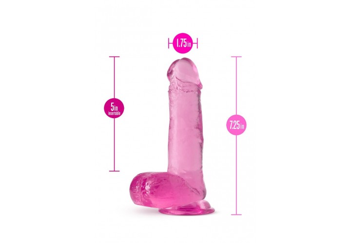 Ροζ Ρεαλιστικό Ομοίωμα Πέους Με Βεντούζα - Blush B Yours Plus Rock N Roll Pink 18.4cm