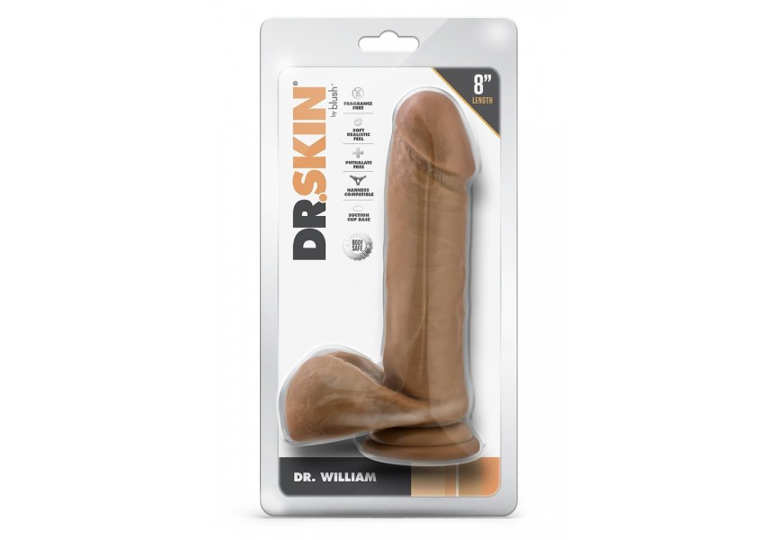 Blush Dr. Skin Dr. William Dildo With Balls Brown 20cm