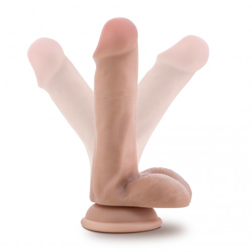 Ρεαλιστικό Ομοίωμα Πέους Με Βεντούζα - Blush Dr. Skin Plus Posable Dildo With Balls Vanilla 16.5cm