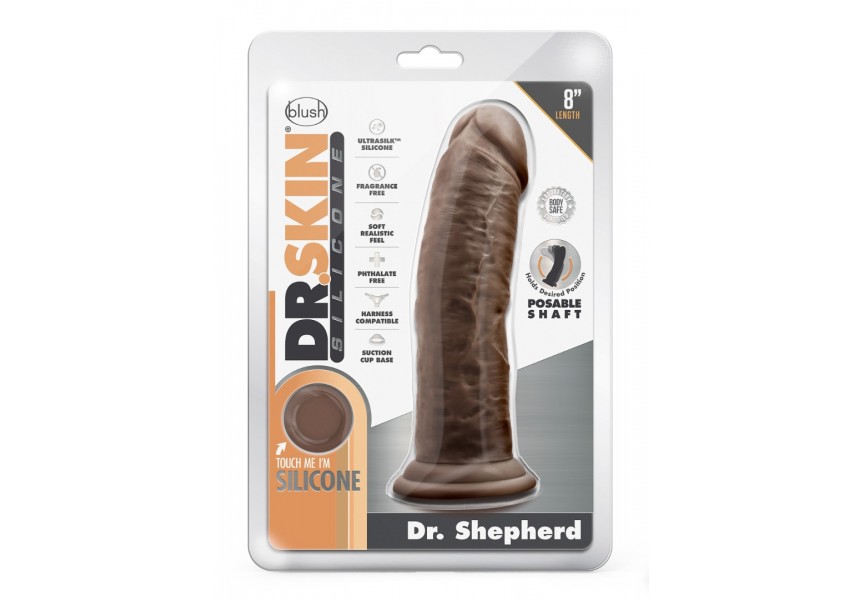 Blush Dr. Skin Dr. Shepherd Dildo With Suction Cup Chocolate 20.3cm