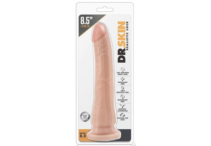 Ρεαλιστικό Ομοίωμα Πέους Χωρίς Όρχεις Με Βεντούζα - Blush Dr. Skin Realistic Cock Basic Beige 21.5cm
