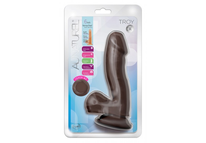 Blush Au Naturel Troy Dildo Chocolate 16.5cm