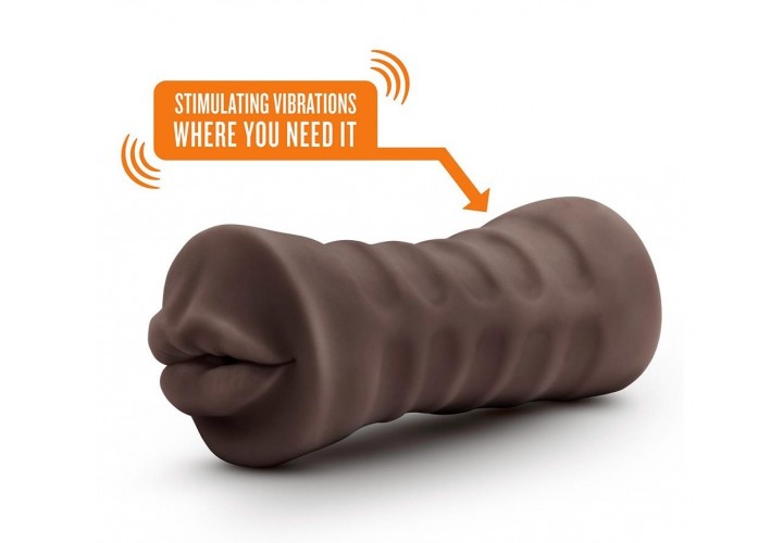 Αυνανιστήρι Ομοίωμα Στόματος Με Δόνηση - Blush Hot Chocolate Realistic Vibrating Mouth Stroker Heather 13.3cm