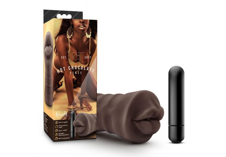 Αυνανιστήρι Ομοίωμα Στόματος Με Δόνηση - Blush Hot Chocolate Realistic Vibrating Mouth Stroker Renee 12.7cm