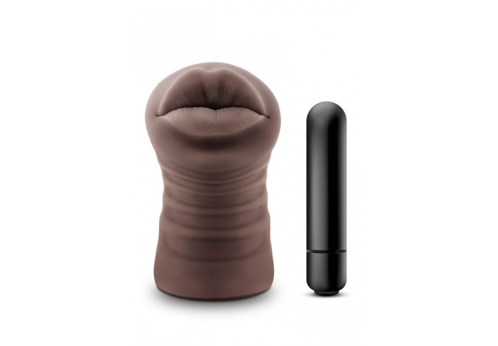 Blush Hot Chocolate Realistic Vibrating Mouth Stroker Renee 12.7cm