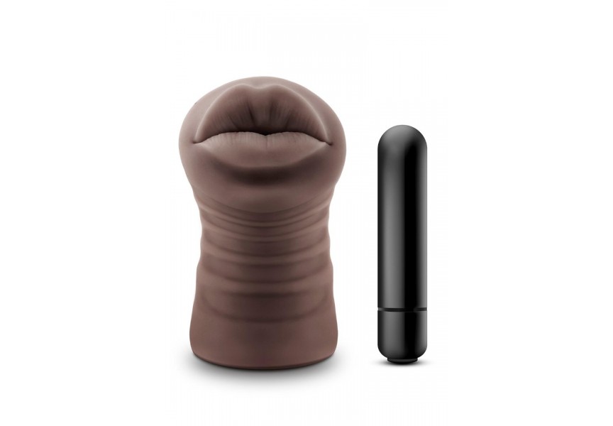 Blush Hot Chocolate Realistic Vibrating Mouth Stroker Renee 12.7cm