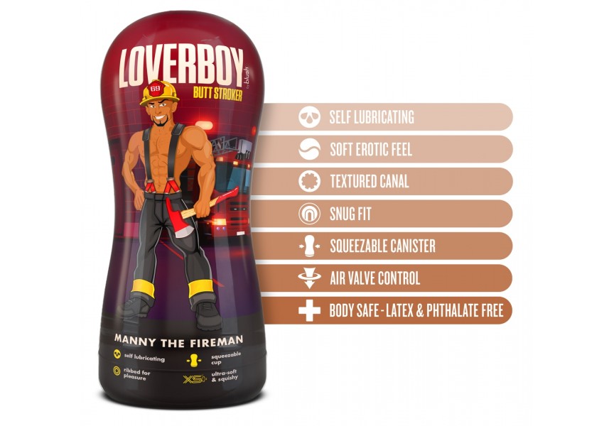 Blush Loverboy Manny The Fireman Stroker Butt Tan 17.7cm