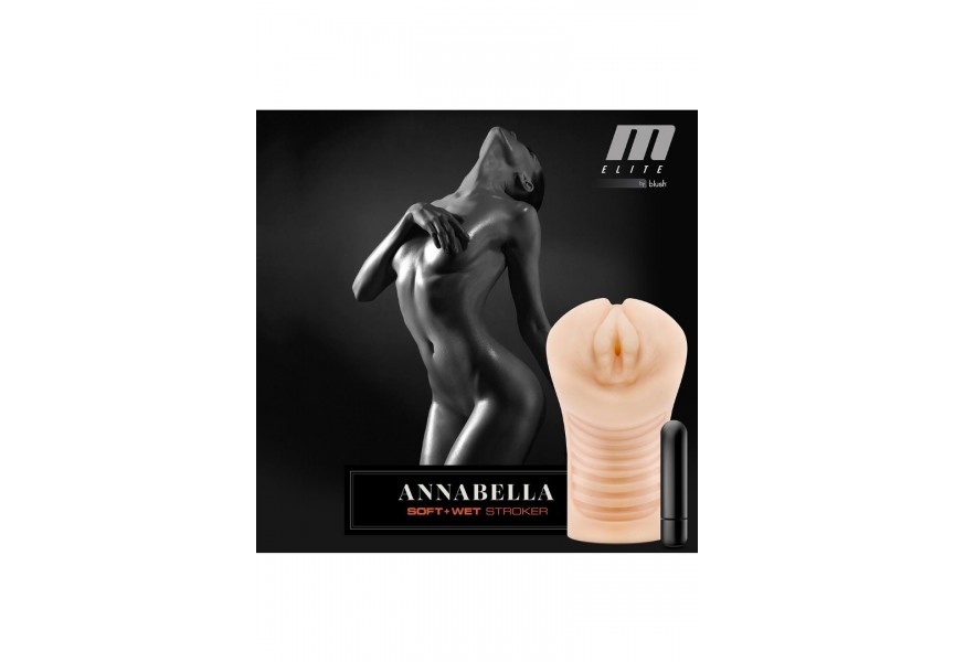 Blush M Elite Annabella Soft & Wet Vibrating Stroker 14.6cm