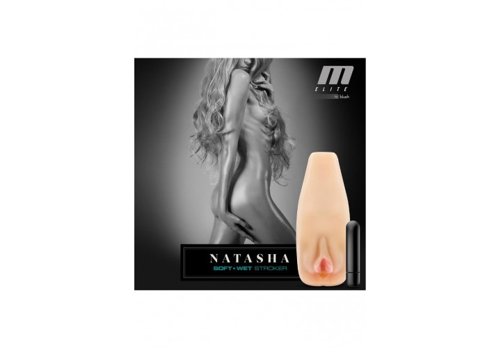 Ρεαλιστικό Ομοίωμα Αιδοίου Με Δόνηση - Blush M Elite Natasha Soft & Wet Vibrating Stroker 17.7cm
