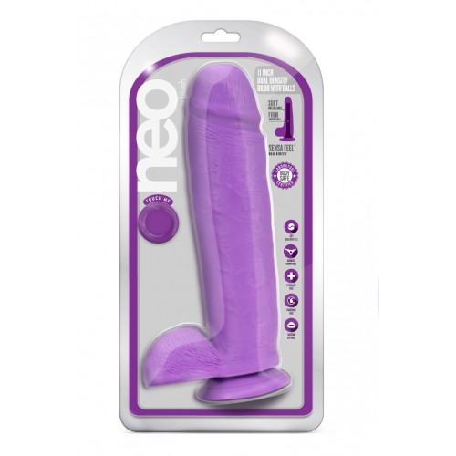 Μωβ Μεγάλο Ρεαλιστικό Ομοίωμα Πέους Με Βεντούζα - Blush Neo Realistic Dildo Purple 27.9cm