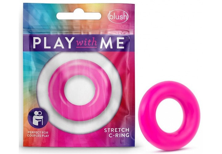 Ροζ Ελαστικό Δαχτυλίδι Πέους - Play With Me Stretch C Ring Pink