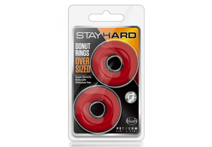 Blush Stay Hard Donut Rings Oversized Red