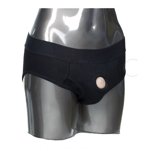 Ελαστικό Εσώρουχο Με Υποδοχή Για Ομοίωμα Πέους - CalExotics Packer Gear Brief Harness Strap On Black