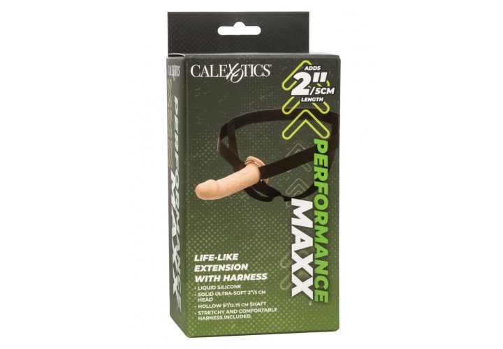 Ρεαλιστική Κούφια Προέκταση Πέους Με Ζώνη - CalExotics Performance Maxx Life-Like Extension With Harness 17cm