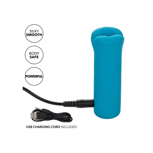 Μπλε Μίνι Δονητής Χείλη 10 Ταχυτήτων - Calexotics Kyst Lips Silicone 10 Speed Vibrator Blue 8cm