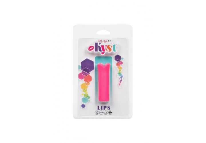 Ροζ Μίνι Δονητής Χείλη 10 Ταχυτήτων - Calexotics Kyst Lips Silicone 10 Speed Vibrator Pink 8cm