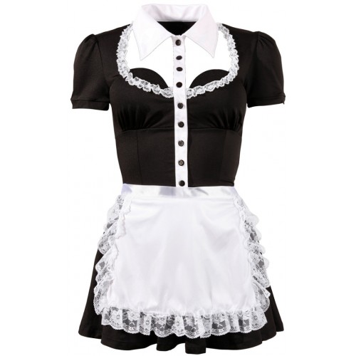 Cottelli Collection Maid's Dress Black/White