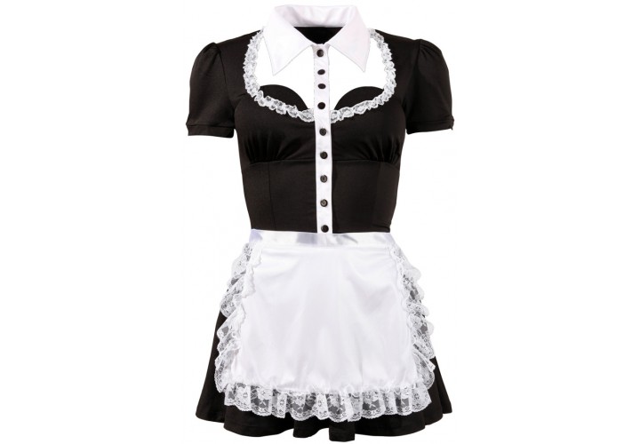 Cottelli Collection Maid's Dress Black/White