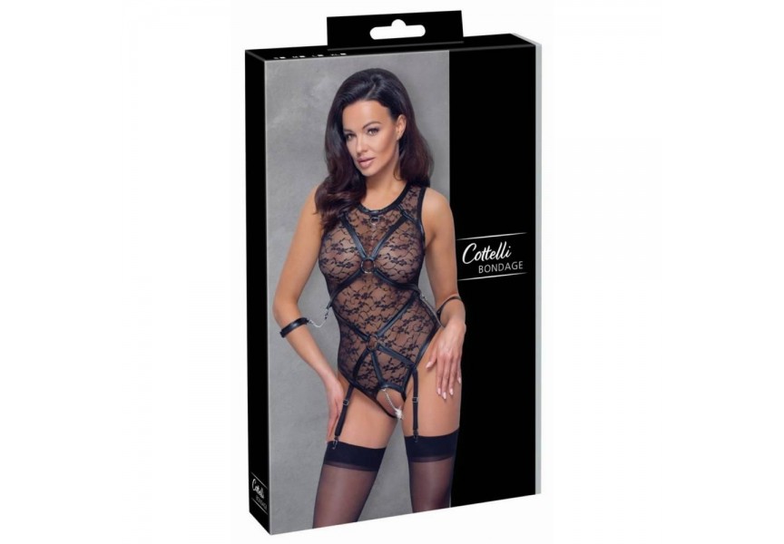 Cottelli Collection Lace Garter Body Black
