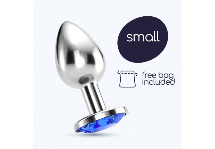 Crushious Bijou Anal Jewel Plug Blue Small With Free Velvety Bag 6cm