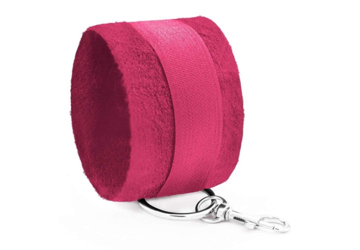 Ροζ Χειροπέδες Με Σκρατς & Μακριά Αλυσίδα - Crushious Tough Love Velcro Handcuffs With Extra 40cm Chain Pink