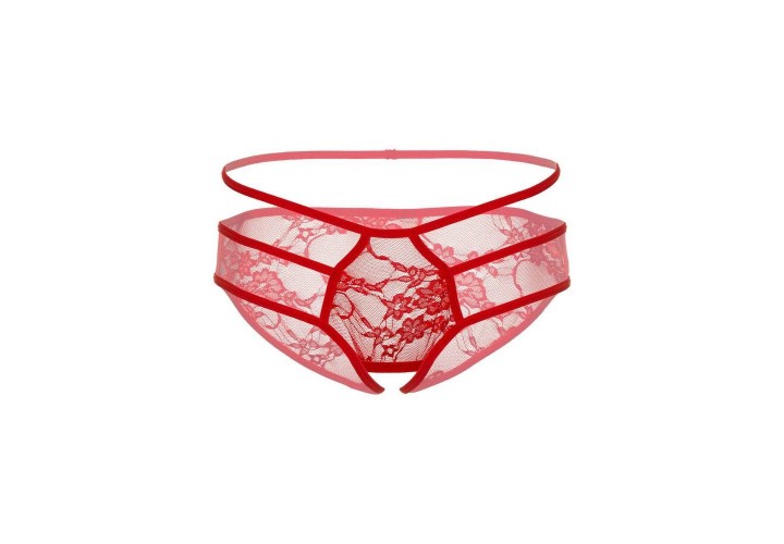 Daring Intimates Jade Crotchless Bikini Panty Red