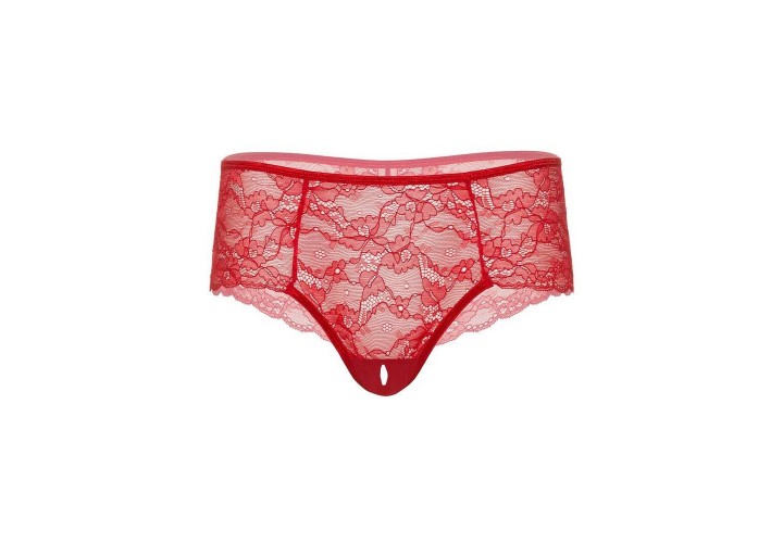 Κόκκινο Γυναικείο Δαντελωτό Κιλοτάκι Με Άνοιγμα - Daring Intimates Ella Crotchless Cheeky Panty Red