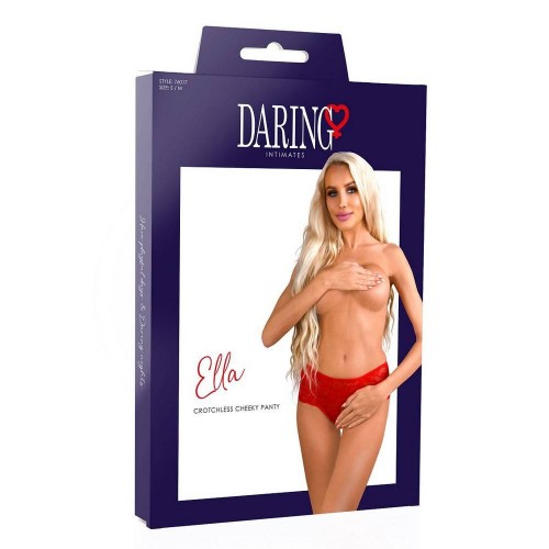 Daring Intimates Ella Crotchless Cheeky Panty Red