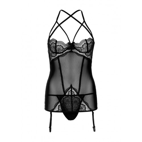 Μαύρο Babydoll Με Ζαρτιέρες & Στρινγκ - Daring Intimates 2pc Garter Dress & String Black