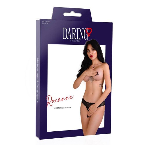 Daring Intimates Roxanne Crotchless String Black