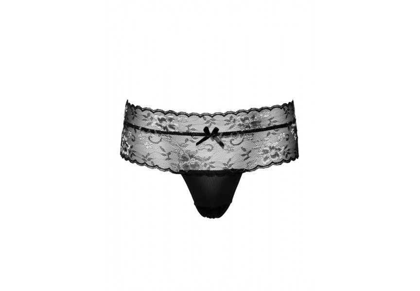 Daring Intimates High Waist Floral Lace String Black