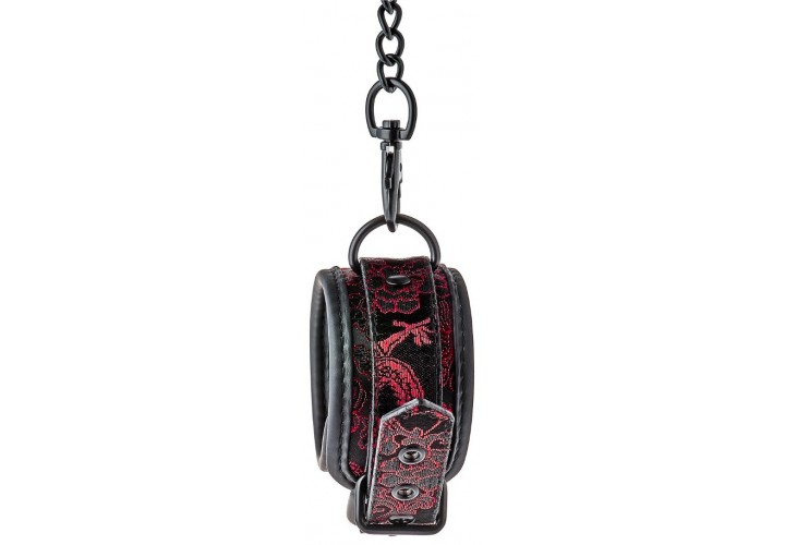 Ρυθμιζόμενες Ποδοπέδες Με Κέντημα - Dream Toys Blaze Deluxe Ankle Cuffs Black/Red