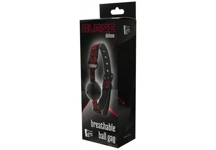 Ρυθμιζόμενο Φίμωτρο Με Τρύπες - Dream Toys Blaze Deluxe Breathable Ball Gag Black/Red