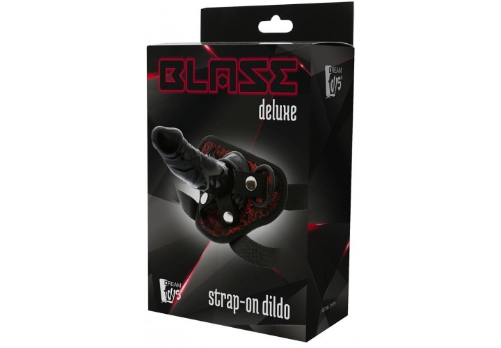 Μαύρο Ρυθμιζόμενο Strap On - Dream Toys Blaze Deluxe Strap On Dildo 13cm