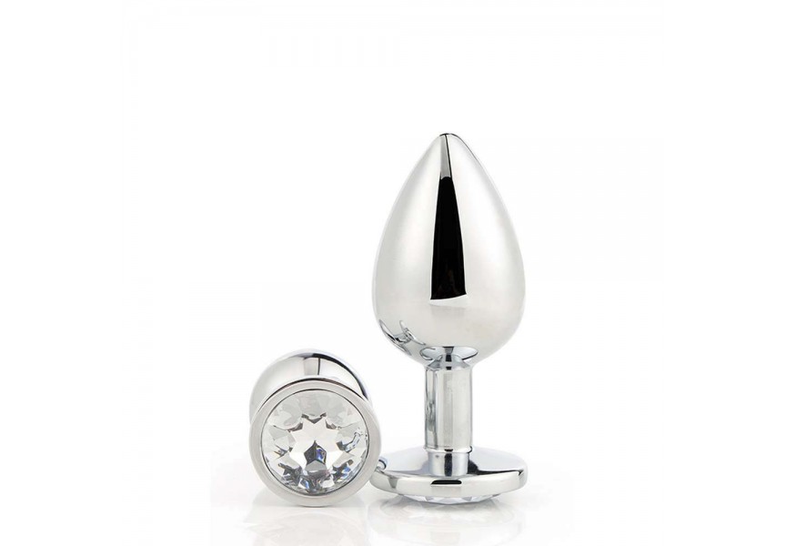 Ασημί Μεταλλική Σφήνα Με Κόσμημα - Dream Toys Gleaming Love Silver Plug Small 7.1cm