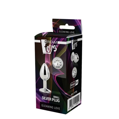 Ασημί Μεταλλική Σφήνα Με Κόσμημα - Dream Toys Gleaming Love Silver Plug Small 7.1cm