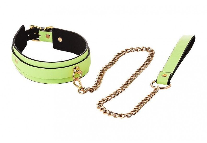 Dream Toys Radiant Glow In The Dark Collar & Leash Green