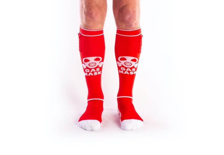 Κόκκινες Κάλτσες Με Τσέπες - Brutus Gas Mask Party Socks With Pockets Red/White