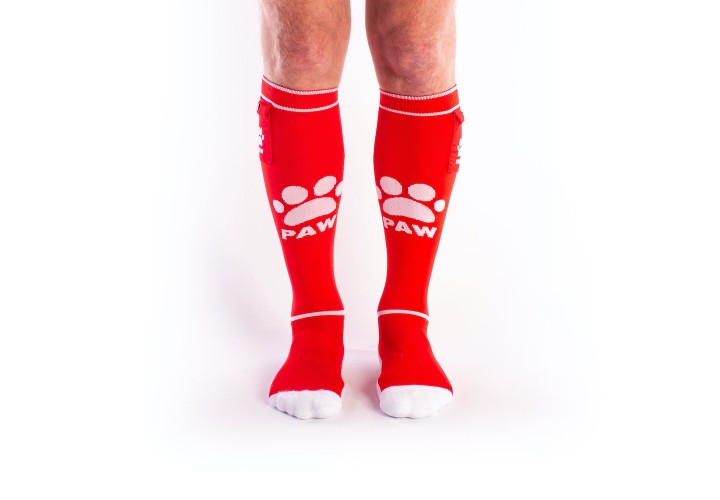 Brutus Puppy Party Socks With Pockets Red/White