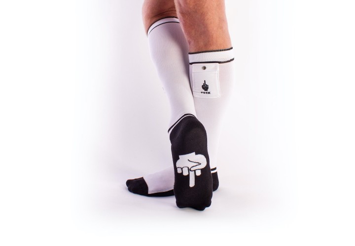 Λευκές Κάλτσες Με Τσέπες - Brutus FXXX Party Socks With Pockets White/Black