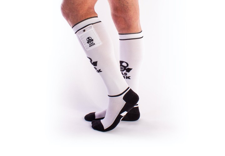Λευκές Κάλτσες Με Τσέπες - Brutus Gas Mask Party Socks With Pockets White/Black