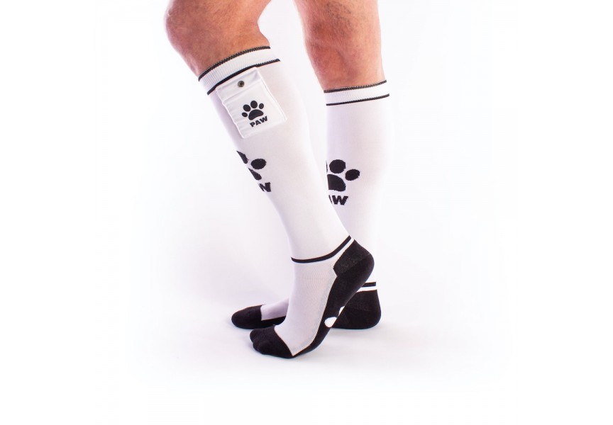 Brutus Puppy Party Socks With Pockets White/Black